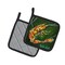Edge Collections - 7.5" x 7.5" - Green - Green Waters Pair Of Multicolor Shrimp Pot Holders - 1 Pair